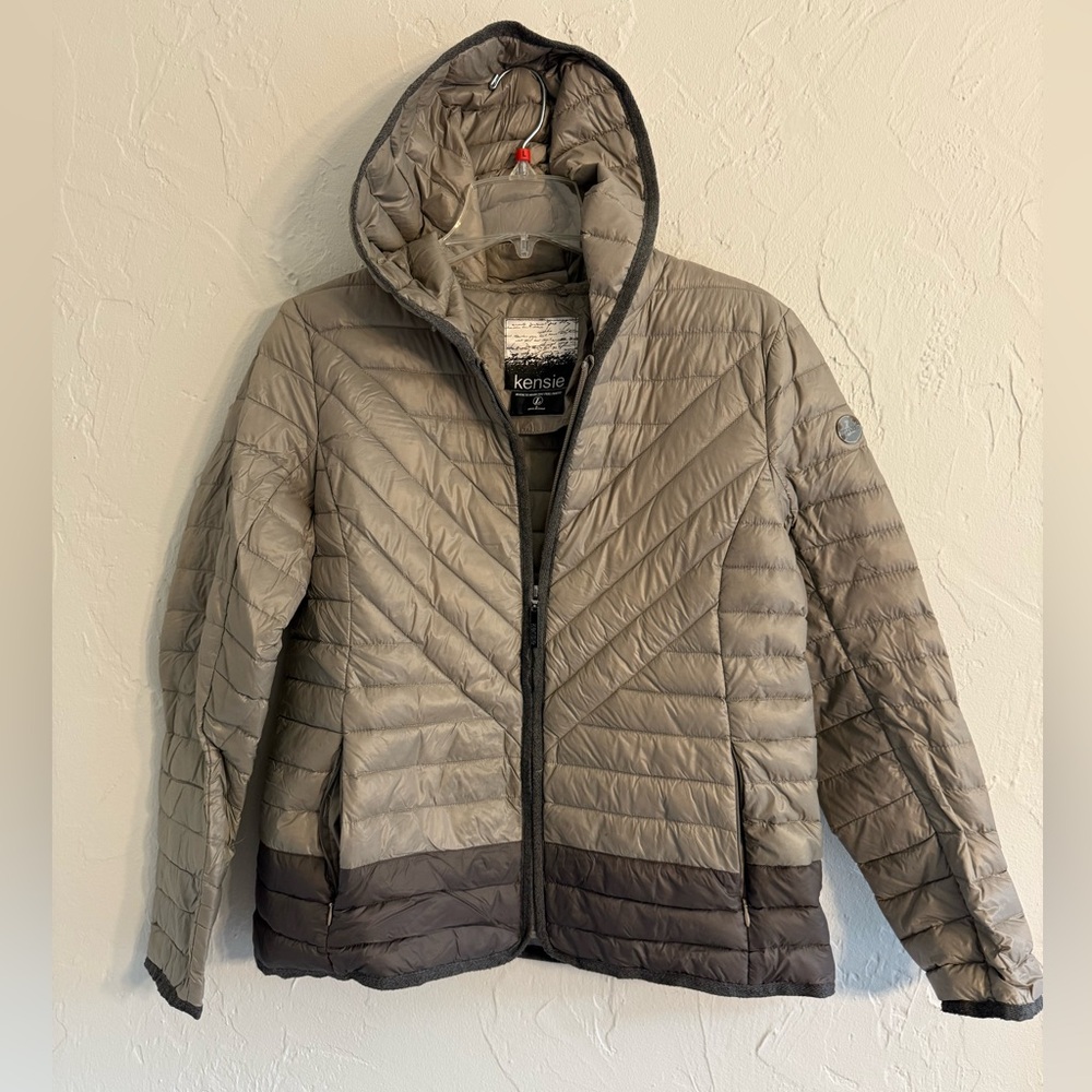 Kensie Quilted Hooded Jacket